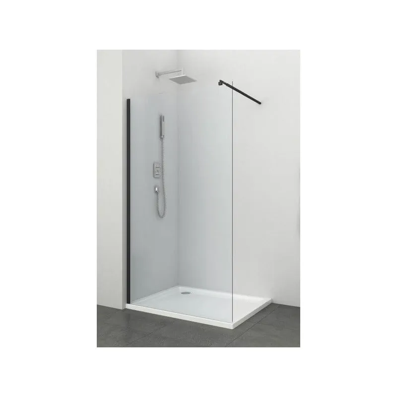 Stakleni fiksni dio tuš stijene crni mat 75-77x195cm - Mihovljan, Čakovec