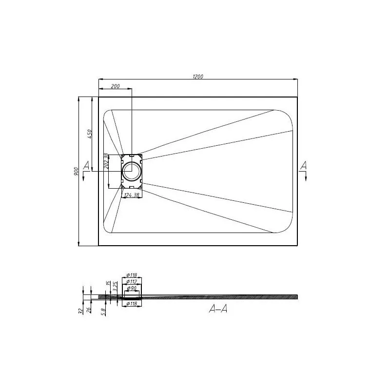 smc tuš kabina 120x90cm bela - slika 3