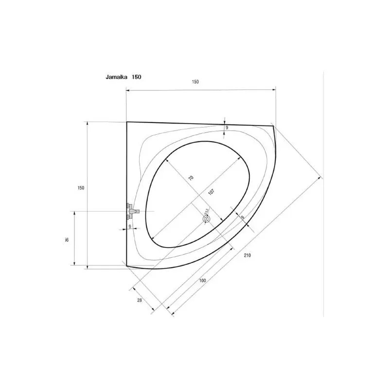 kada hidromasažna jacuzzi jamajka 150x150cm - slika 2