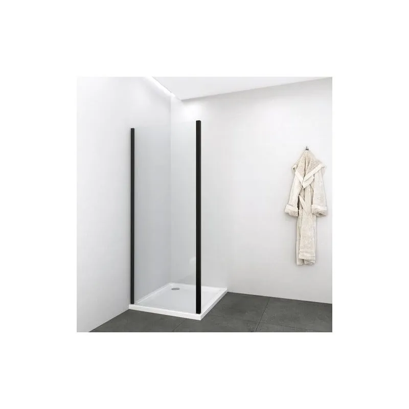 Staklena tuš stijena 90cm crno mat 88,5-90x195cm - Mihovljan, Čakovec
