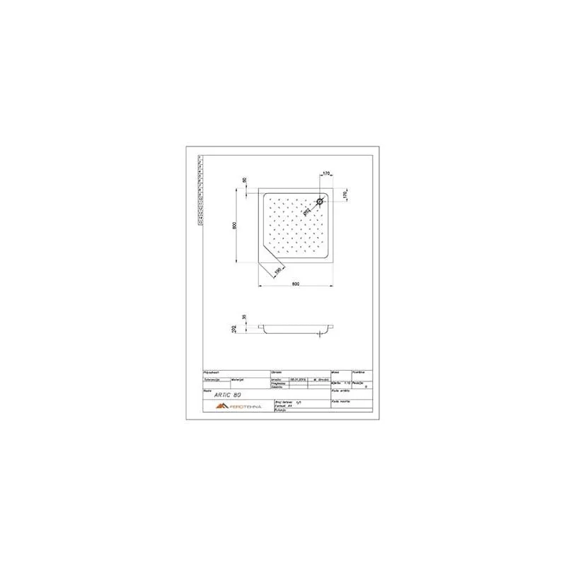 tuš kada artic 80 800x800x115 - slika 2