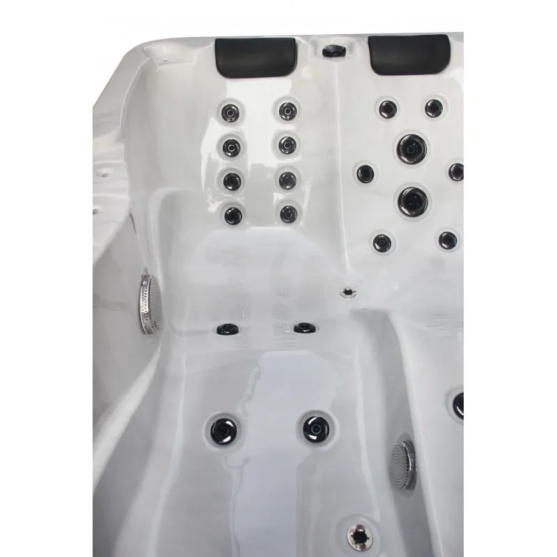 bazen hidromasažni - jacuzzi vanjski modena - bijeli mramor 205x130x70 cm - slika 6