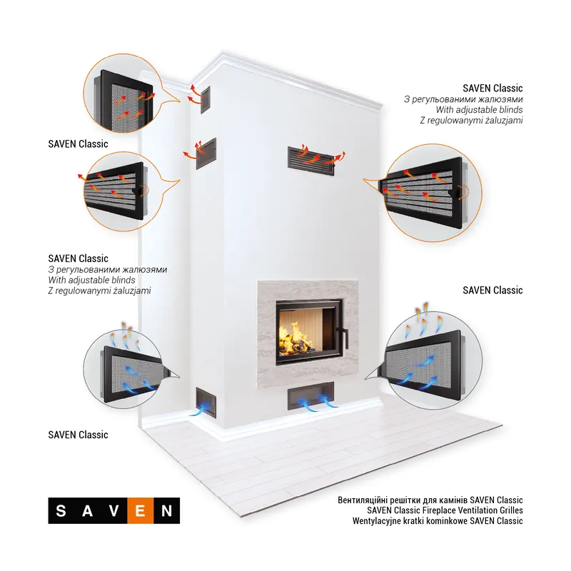 ventilacijska rešetka classic saven 17x49 - crna - slika 4