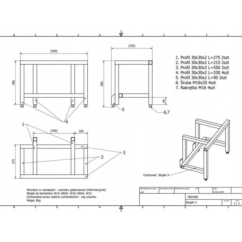 postolje za kamine w12, w15 (16,3kw), w16(16,3kw) - slika 3