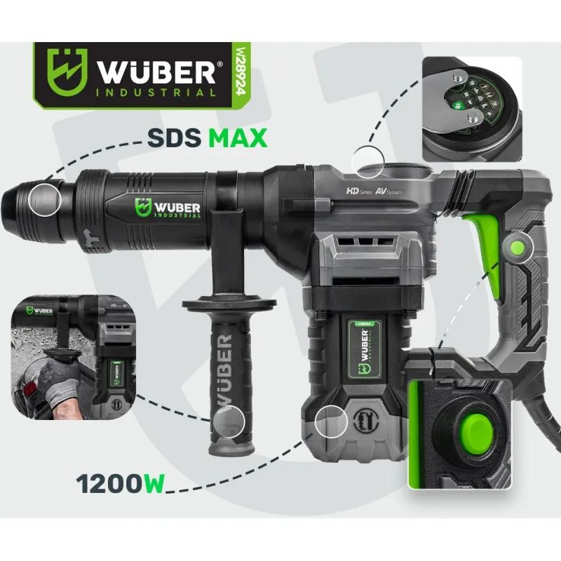 Udarni čekić 1200W SDS Max 20 J Wuber - Mihovljan, Čakovec