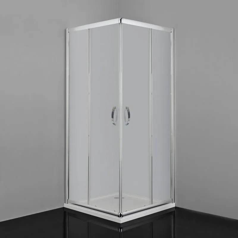 pravokutna tuš kabina s prozirnim staklom, krom 78,5 - 79,5 x 78,5 - 79,5 cm - slika 1