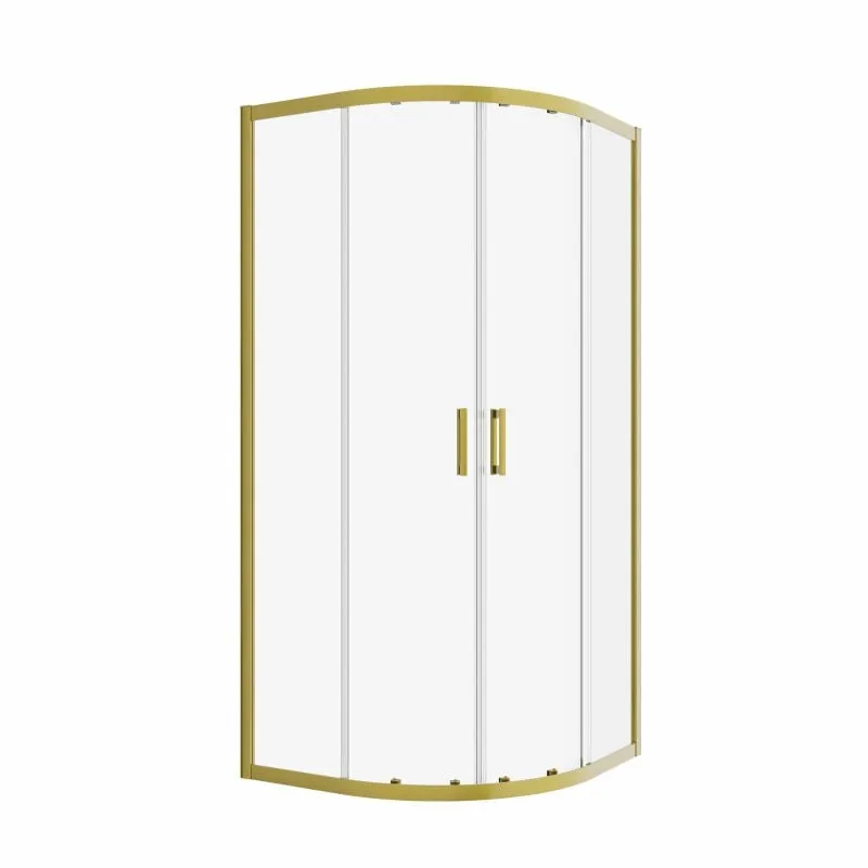 tuš kabina polukružna rapido 90pk brushed gold 90x90x195cm - slika 2