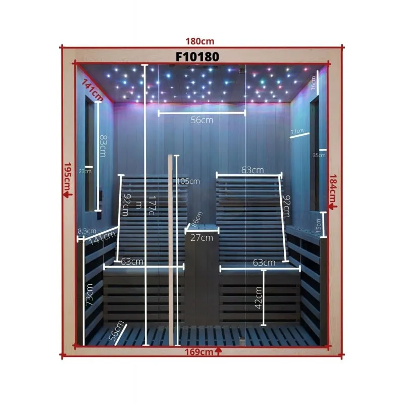 sauna infracrvena carbon 2 za 2 osobe 180x150x195 cm - slika 10