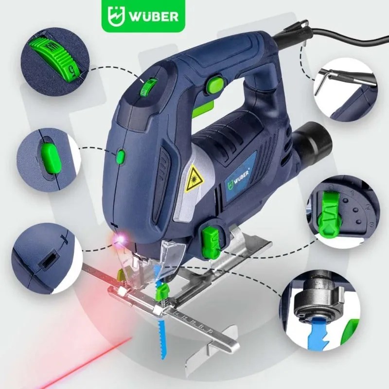 električna ubodna pila za drvo s laserom w84800 wuber - slika 5
