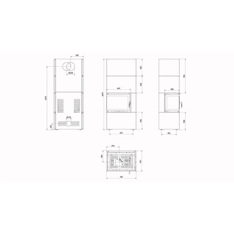 simple box l kamin na drva - slika 3