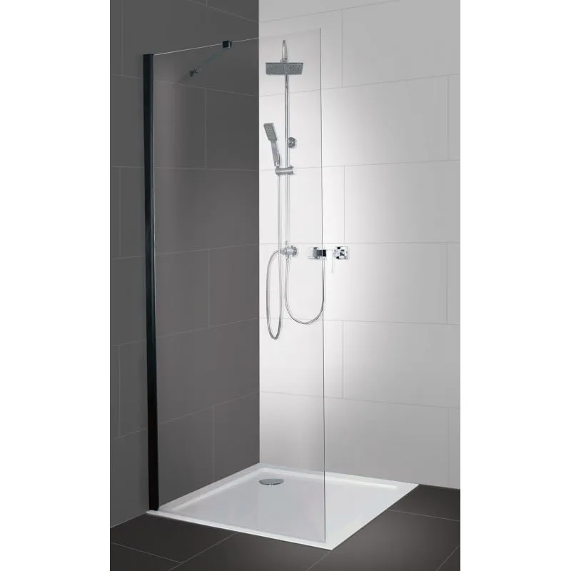 Stakleni fiksni dio tuš stijene crni mat 65-67x195cm - Mihovljan, Čakovec