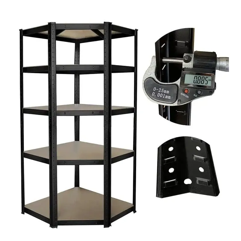 polica izdržljiva kutna crna 77x77x40x40x41xv180 cm - slika 2