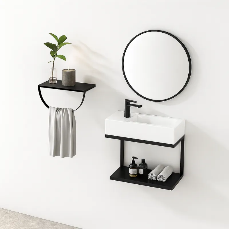 umivaonik sa zidnim postoljem delta 38 set - slika 5