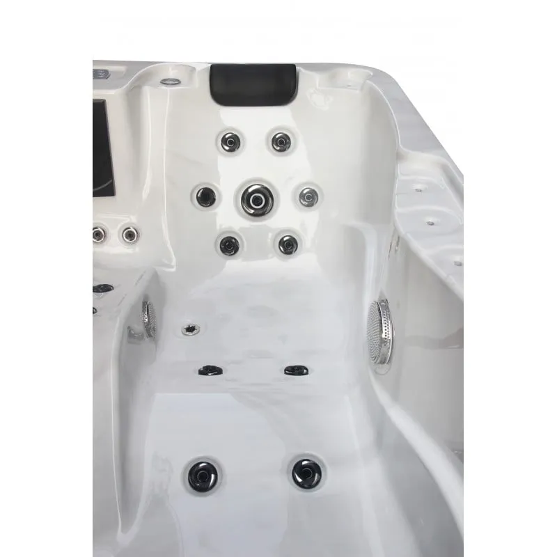 bazen hidromasažni - jacuzzi vanjski modena - bijeli mramor 205x130x70 cm - slika 8