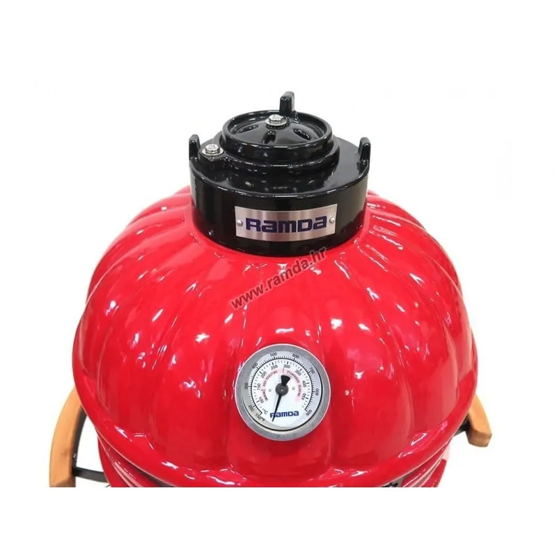 roštilj kamado žar pumpkin crven fi15" fi38cm - slika 6