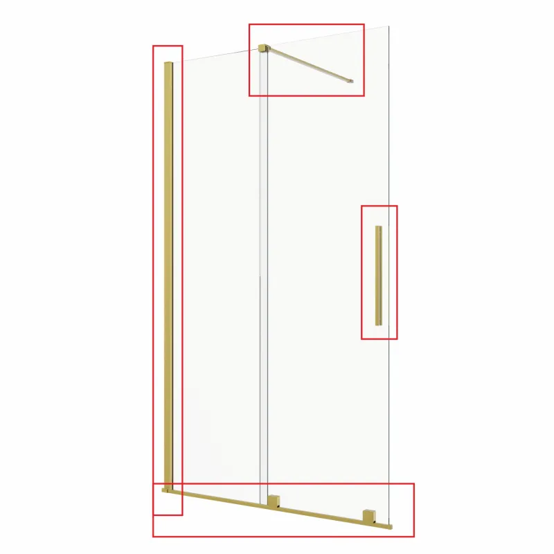 vetro slide aluminijski profil brushed gold 120x195cm - slika 2