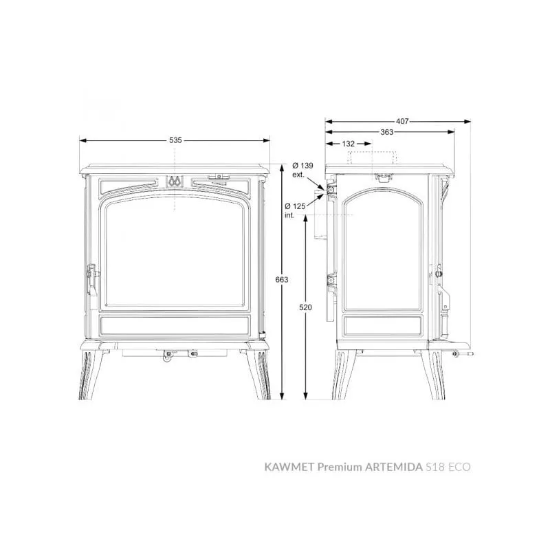 peć na drva kawmet artemida s18 eco (6,5 kw) - slika 6