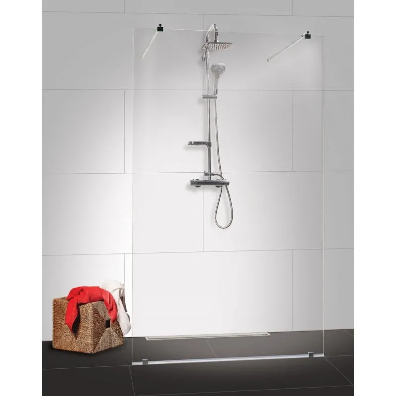 staklena tuš stijena 97x195cm s teleskopskim nosačem (n8100) - slika 2