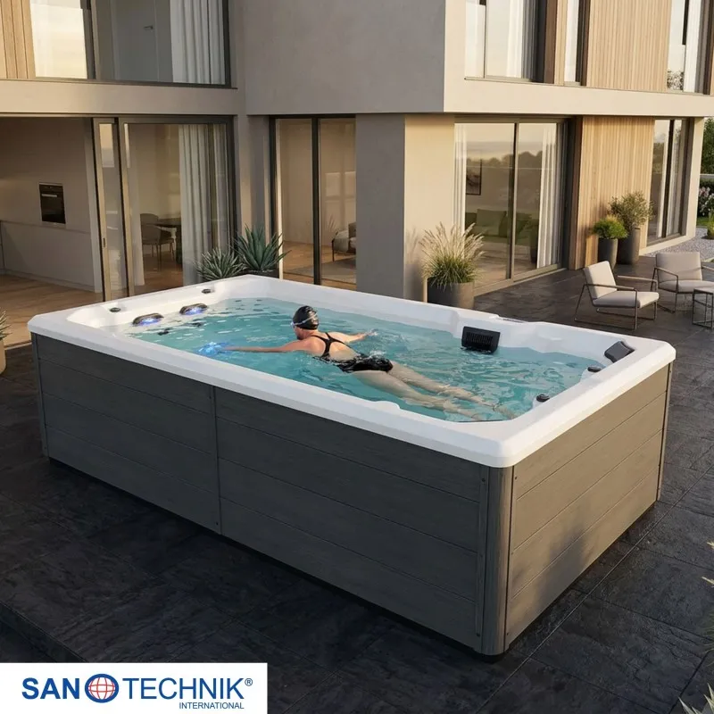 Bazen hidromasažni- jacuzzi plivajući VALENCIA, bijeli s pokrovom i stepenicama 400x220x126 cm - Mihovljan, Čakovec