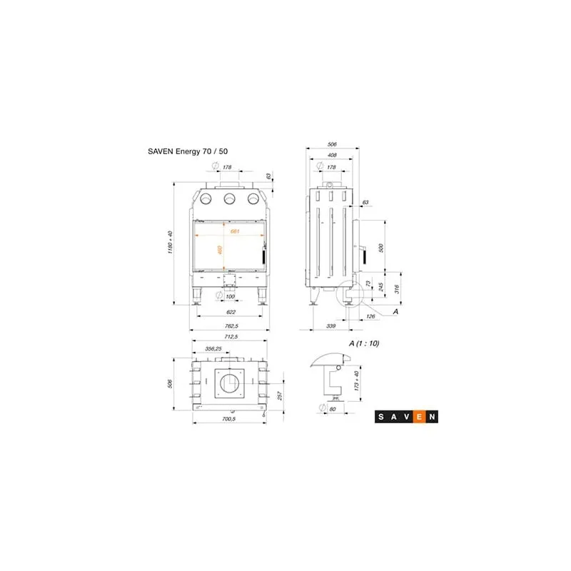 kamin ugradbeni saven energy 70x50 (15,1 kw) eco - slika 9