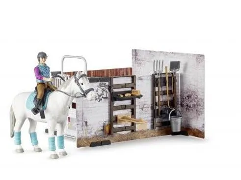 bruder staja za konje set figurica s konjem i objektima - slika 5