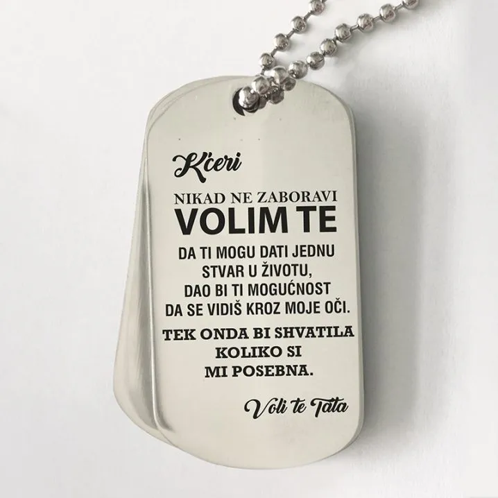 Vojna gravirana pločica – Kćeri, voli te tata - Osijek