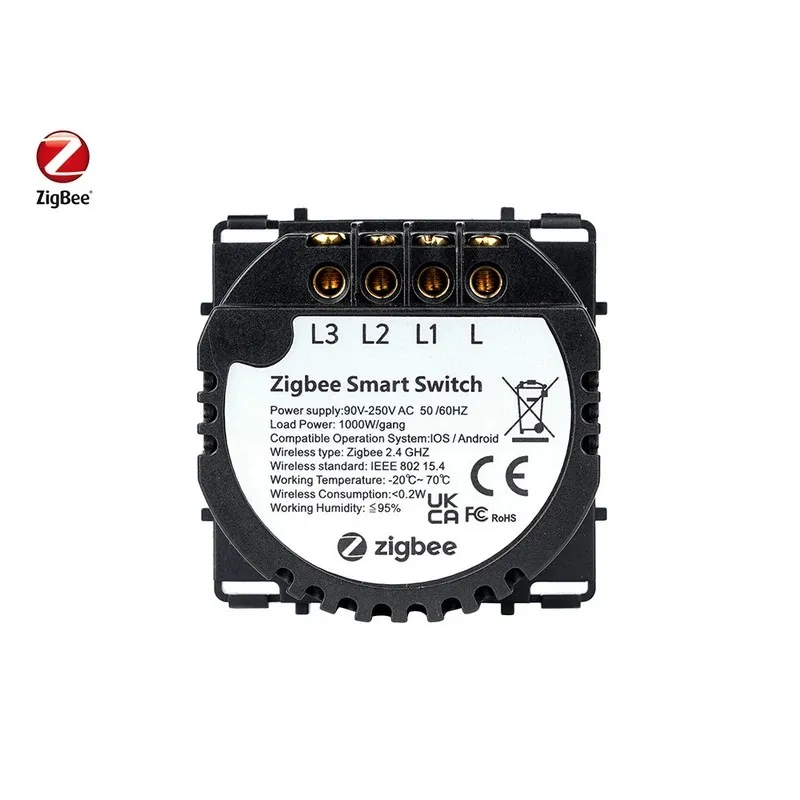 zigbee pametni trostruki prekidač bez nule 1000w/gang - slika 3