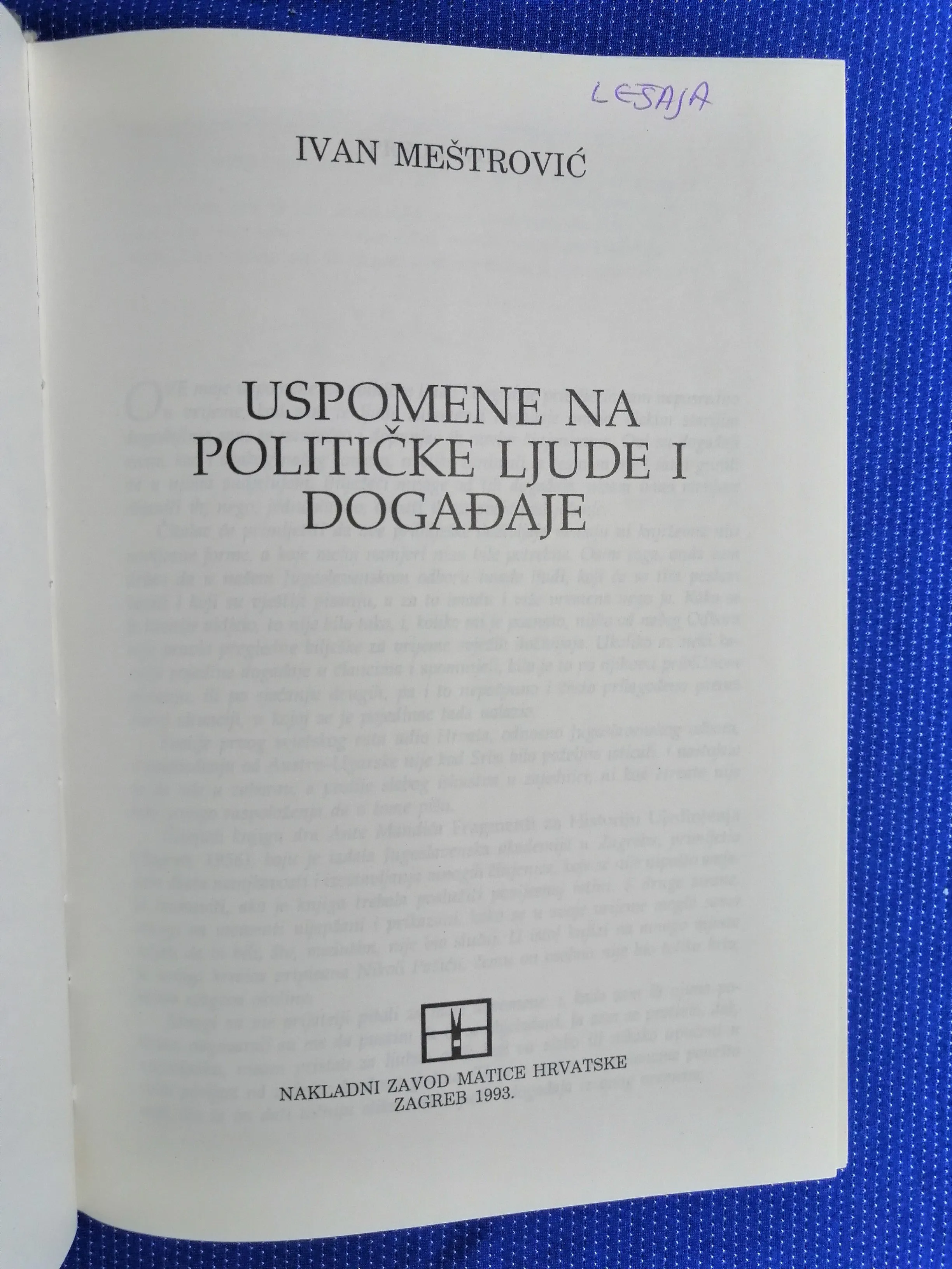 ivan meštrović – uspomene na političke ljude i događaje - slika 2