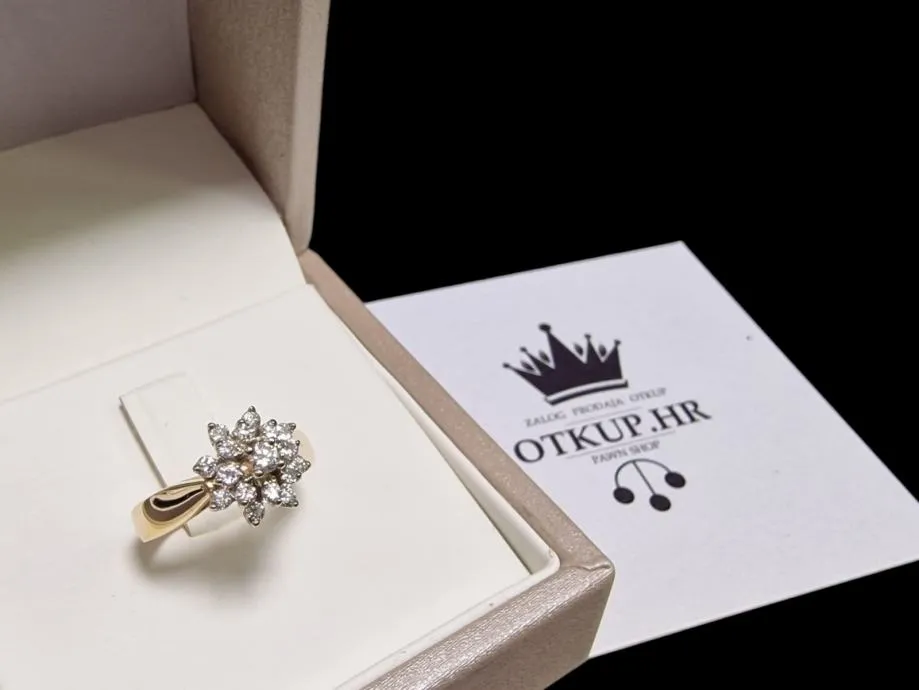 zlatni prsten .585 sa dijamantima 1.02ct / r1, rate !! - slika 4