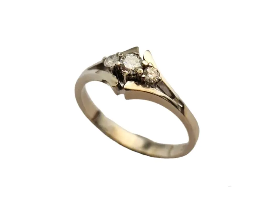 zlatni prsten s dijamantima 0,25ct / r1, rate ! - slika 2