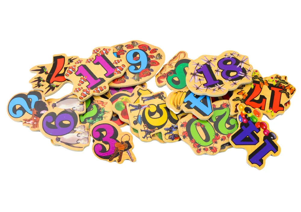 set of wooden number picture magnets, 20 pieces - slika 2