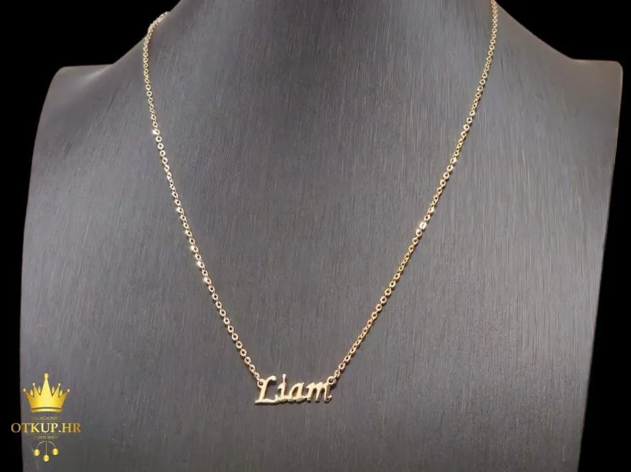Zlatni Lančić S Privjeskom "liam" 14k 3,48g / R1, Rate! - Zagreb