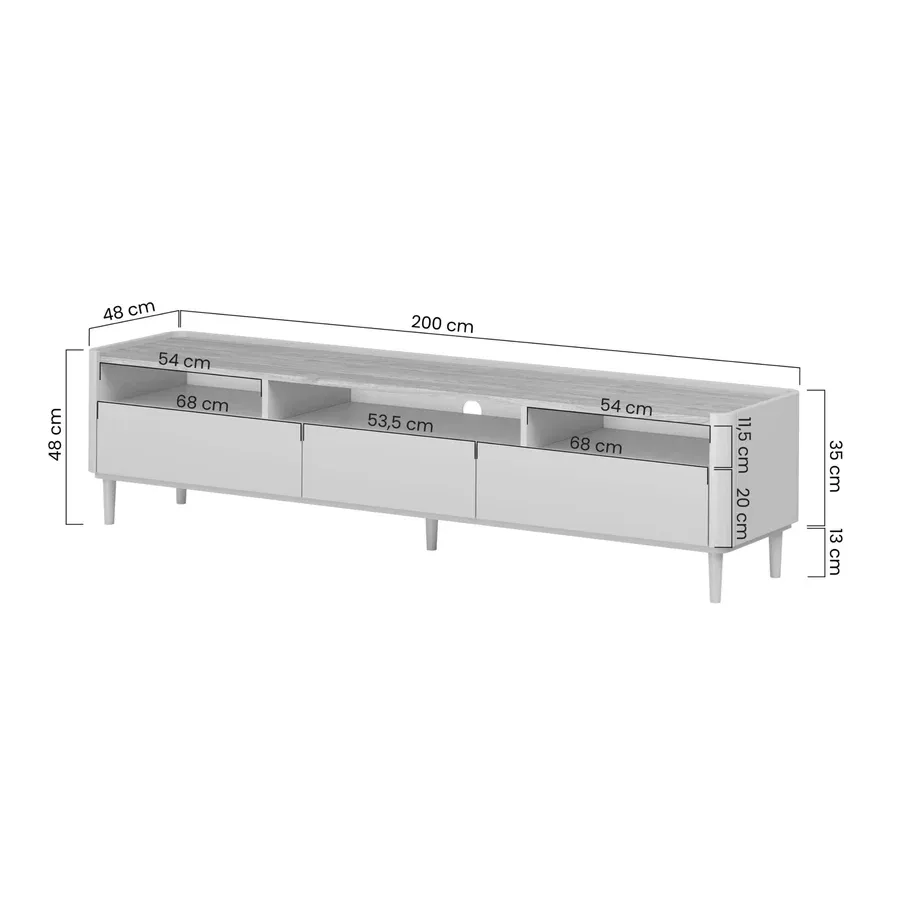 tv komoda elivo 200cm, materijal: mdf,melaminska ploča - slika 7