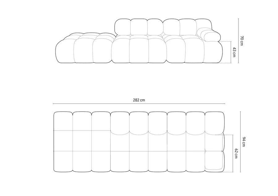 bellis modularna sofa 282x94cm, materijal: boucle - slika 8