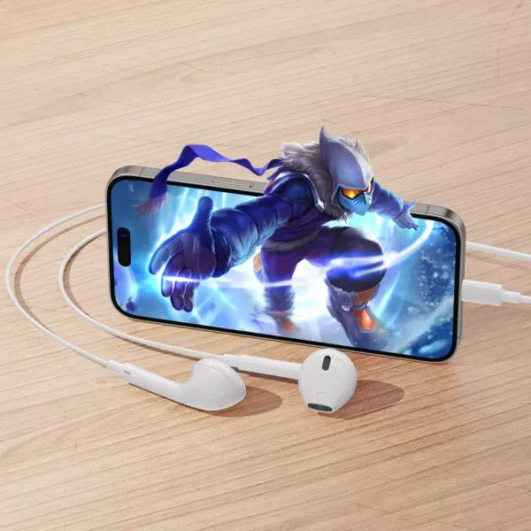 usb-c premium kvalitete žičane stereo slušalice za igranje za iphone 15 max bwoo - slika 2