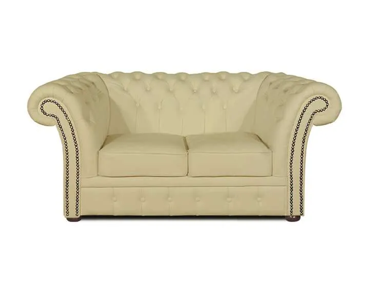 Chesterfield Dvosjed Winfield Basic Leather | 2-sjedišta | Vanilla - Ježdovec, Zagreb