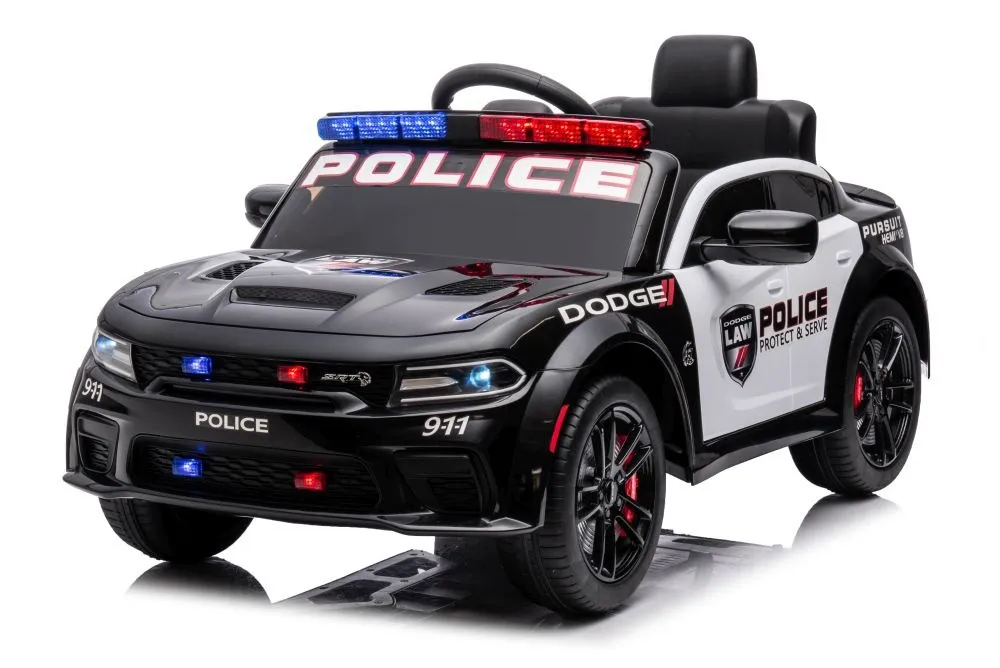 licencirani policijski auto na akumulator dodge charger - crni - slika 10