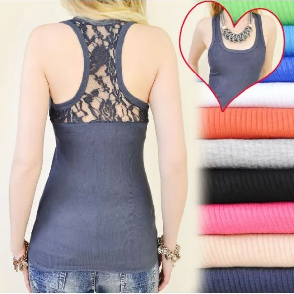 pamučna majica top bluza sa čipkom d2611 - slika 2
