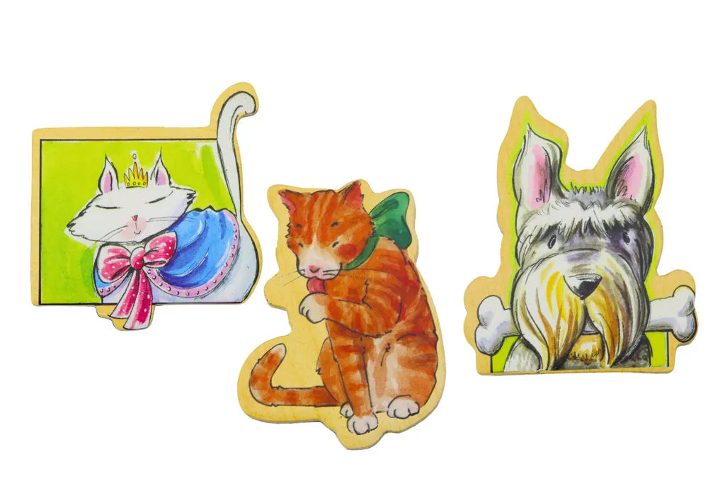 set of wooden magnets with colorful animals, 20 pieces - slika 3