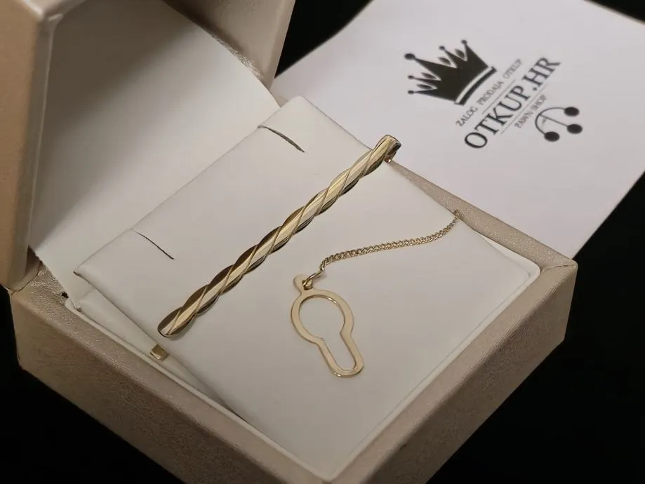 zlatna igla za kravatu 14k 3,18g / r1, rate! - slika 4
