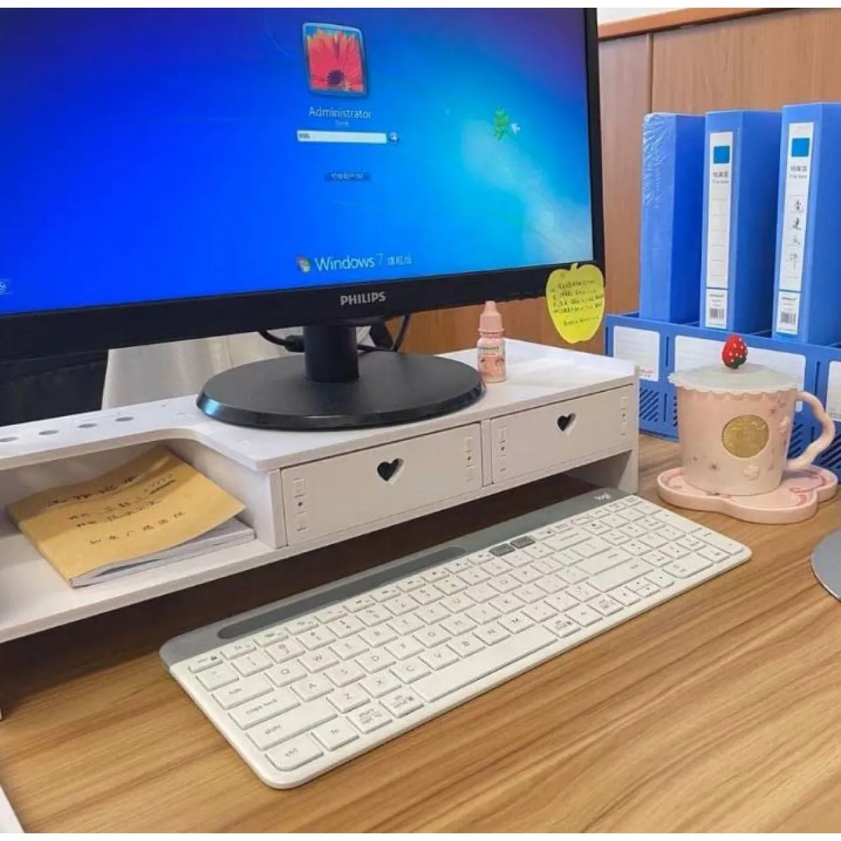 stalak za monitor ili laptop s ladicama - slika 5