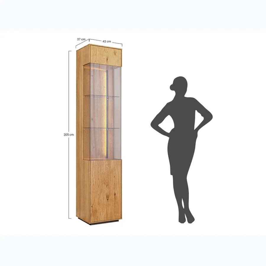vitrina collodi 43x205cm, materijal: masivno drvo hrast - slika 9