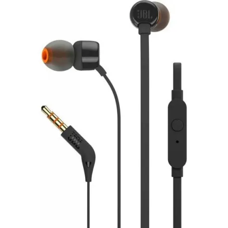 jbl t110e, in-ear slušalice s mikrofonom i upravljanjem s jednom tipkom, crne - slika 1