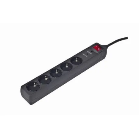 Gembird Surge protector, 5 sockets, 4,5m, black - Umag