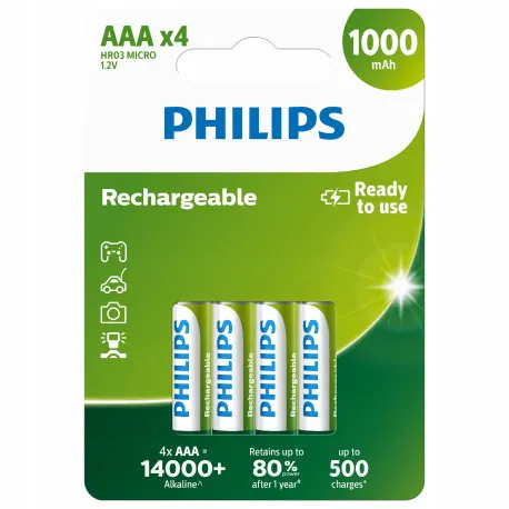 philips punjive baterije aaa, 4 komada, 1000 mah - slika 1