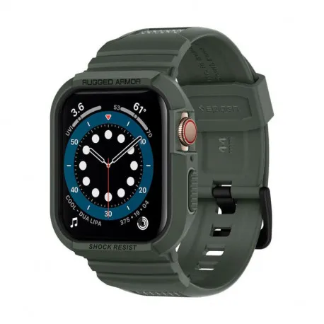 Spigen Rugged Armor Pro, zaštitna maska s remenom za Apple pametni sat, zelena - Apple Watch 8/7 (45mm)/SE 2022/6/SE/5/4 (44m - Umag
