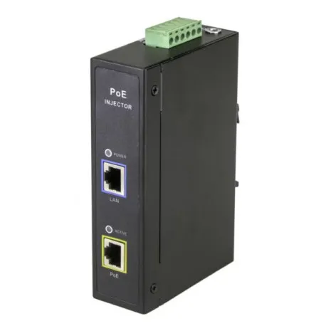 MaxLink DIN60 PoE injector - 12-48VDC, 802.3af at bt, 55V, 1.1A, 60W, 1Gbit - Umag