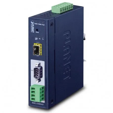 Planet Industrial 1-port RS232 422 485 Modbus Gateway with 1-Port 100BASE-FX SFP - Umag