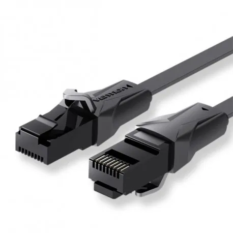 vention flat cat.6 utp patch cord cable 2m black - slika 1
