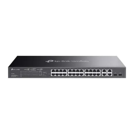 tp-link omada 24-port 10 100mbps 4-port gigabit smart switch with 24-port poe sl2428p - slika 1